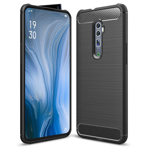 Flexi Slim Carbon Fibre Case for Oppo Reno 5G / 10x Zoom - Brushed Black